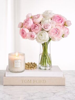 Allstate Faux Ranunculus Floral Arrangement Nwt